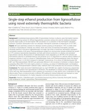 Svetlitchnyi et al: Single-step ethanol production from lignocellulose using novel extremely thermophilic bacteria preview