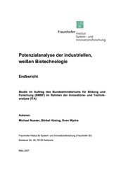 Fraunhofer: Potenzialanalyse der industriellen, weißen Biotechnologie preview